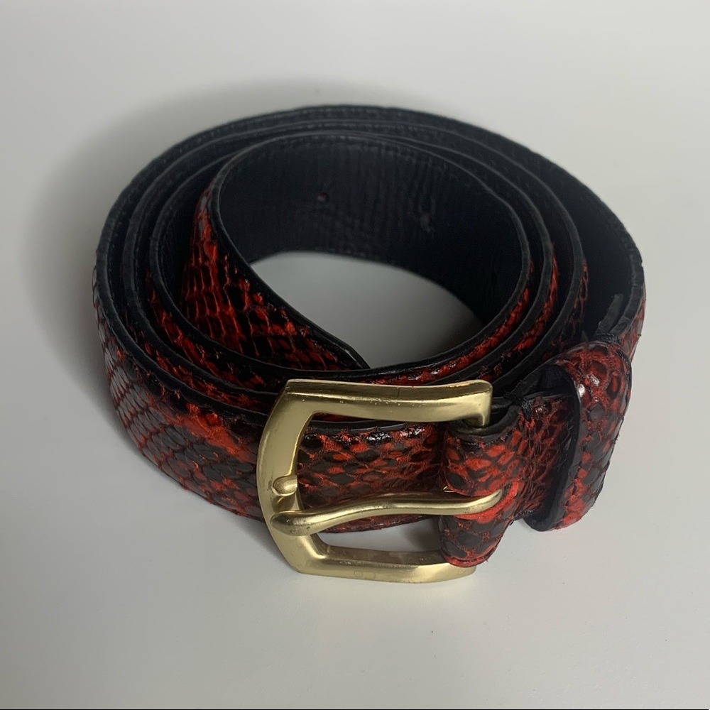 Supreme Faux Snakeskin belt red